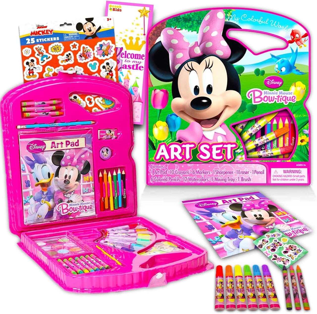 Minnie Mouse Art Set for Girls - Bundle (Arts and Crafts Supplies for Kids)